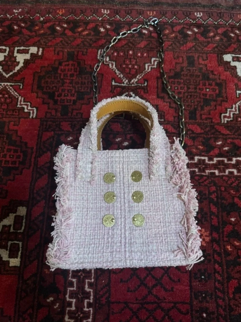 KOORELOO Tweed Top Handle Bag